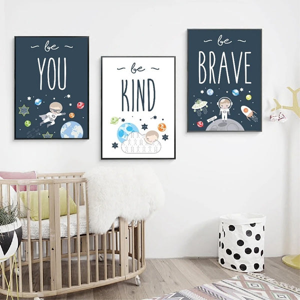 ZeeZee Space Themed Nursery Wall Art Prints